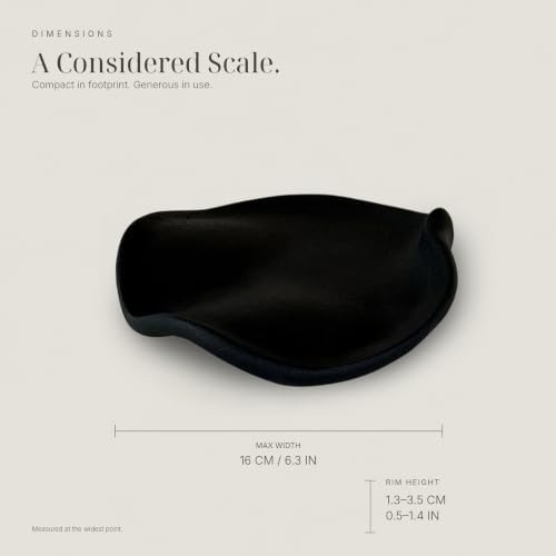 Ceramic Jewelry Dish, 6.3 in, Gift Box and Card, Charcoal Black - Image 5