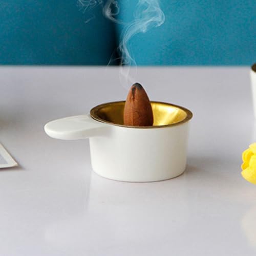 2pcs Small White Ceramic Incense Burner Bowl Set, Modern Minimalist Handheld Incense Holder for Home and Office Table Decoration - Image 7