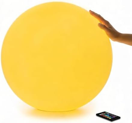 Rechargeable Waterproof Globe Floor Lamp,Large 20'' Glowing Ball Light by COPU