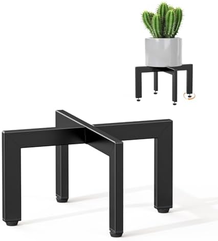 2Pk Adjustable Metal Short Plant Stand Black,Fits 8-12 Inch Pots In/Outdoor by Unknown