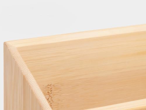 Bamboo Desk Organizer 3 Compartments 10x4.8x6 Inch Wood Tone - Image 5