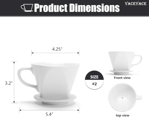 Ceramic Coffee Dripper Small, White Pour Over with Single Hole - Image 2