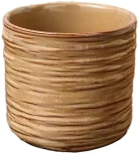 Vintage Ceramic Mug, Japanese Tea Cup 6oz Cup No Handle Drinking Cup for Espresso, Cortado, Matcha, Green Tea, Microwave and Dishwasher Safe, Kiln Transformation Cup (Vintage Brown) by Unknown