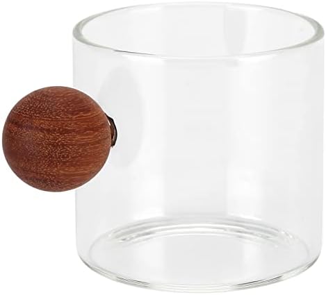 Glass Coffee Cup with Wooden Handle,120ml Size (Clear) - Image 3