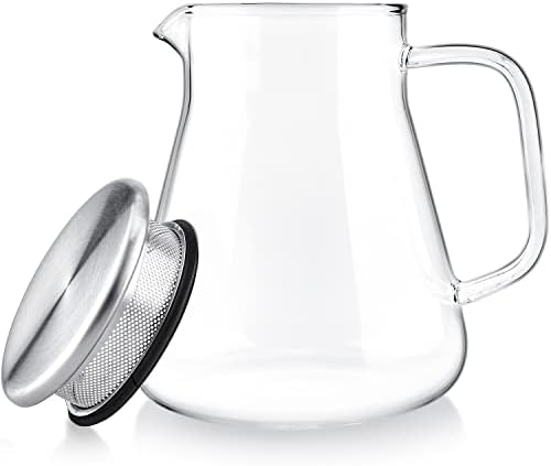 Teabloom One-Touch Tea Maker, 2-in-1 Teapot and Kettle with Stainless Steel Filter Lid for Loose Tea – Stain-Free Borosilicate Glass Teapot (27 Oz) – Tea Connoisseur's Choice - Image 4