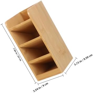 Brown Wooden Desk Organizer Pen Holder Minimalist for Desk - Image 2