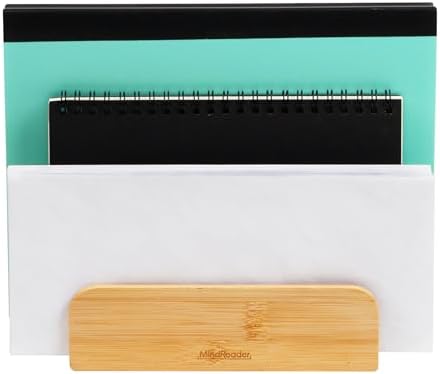 Mind Reader 3-Tier Mail Sorter, Desktop Organizer, Mail Organizer, Modern, Office, Bamboo, 6.75"L x 4"W x 4.25"H, Brown - Image 5