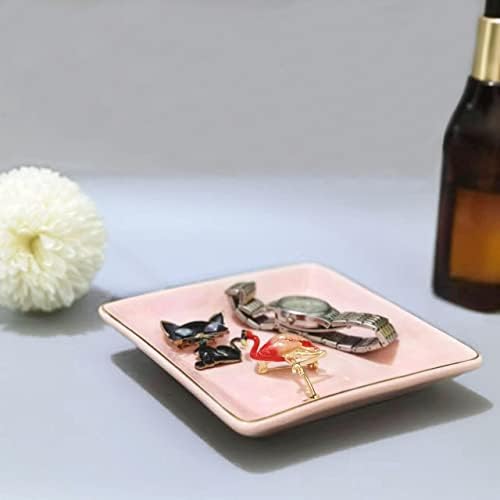 HANKOR Ceramic Jewelry Dish Tray, Decorative Trinket Tray Holder for Ring Earring Key, Gift for Women Girls, 4.7inch, Pink - Image 4