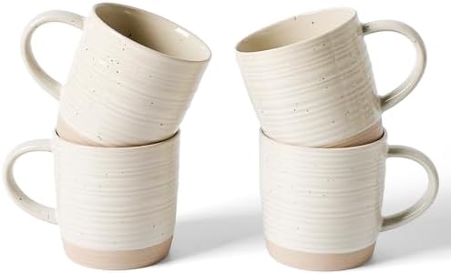 famiware Coffee Mugs Set of 4, 13 oz Mug Set, Ceramic Cup Set with Handle by Famiware