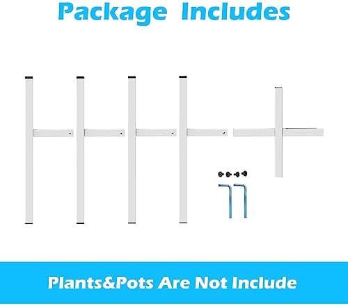 Plant Stand for 10"-16" Plant Pot Indoor Outdoor Corner, Adjustable Metal Heavy Duty for Large Pot (White 1 Pack) - Image 3