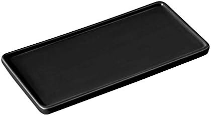 Ceramic Bathroom Sink Tray - Small Rectangle Kitchen Organizer for Jewelry, Towel, Candles, Soap, Perfume - Decoration for Tub, Restroom, Toilet - Small Black by Floatant