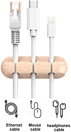 SOULWIT Cable Holder Clips, 3-Pack Cable Management Cord Organizer Clips Silicone Self Adhesive for Desktop USB Charging Cable Nightstand Power Cord Mouse Cable Wire PC Office Home - Wood Grain - Image 7