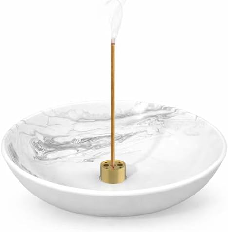 Incense Holder for Sticks Insence Bowl Round Minimalist Resin Plate 6.2 ” by Unknown