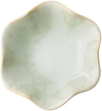 Ceramic Jewelry Dish Lotus Leaf Shape Jewelry Tray Decorative Trinket Plate Small Sauce Bowl Desktop Organizer for Earring Ring Bracelet Necklace, 1 Piece (Green) by Teensery