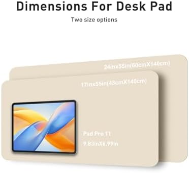 Aothia Faux Leather Desk Mat - Non-Slip PU Leather Desk Blotter, Waterproof Writing Surface, Large Desk Pad for Office & Home (Beige, 55" x 24") - Image 5