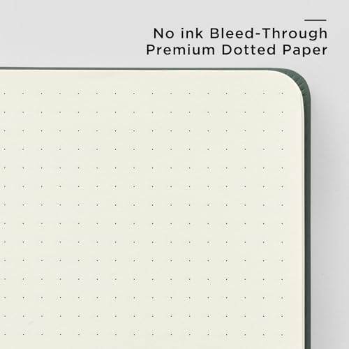 &And Per Se Dotted Journal Notebook, A5 Hardcover Aesthetic Dotted Notebook – 160 Pages 100gsm Thick Dot Grid Paper, 3 Sticker Sheets – Gift-Ready Journaling Kit for Women (Dark Green) - Image 5