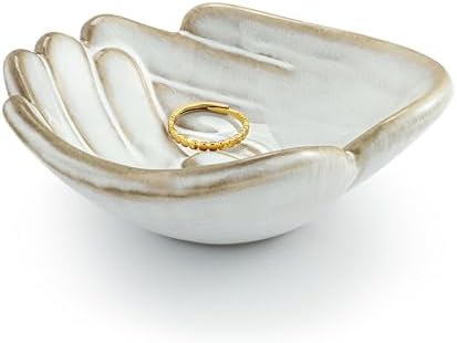 DEMDACO Hand in Hand Collection Together White Novelty 2 x 4 Stoneware Jewelry Catch-All Organizer Ring Holder & Small Keepsake Trinket Tray - Image 4