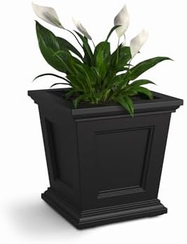 Mayne Fairfield 16in Self-Watering Square Planter, Black by Mayne