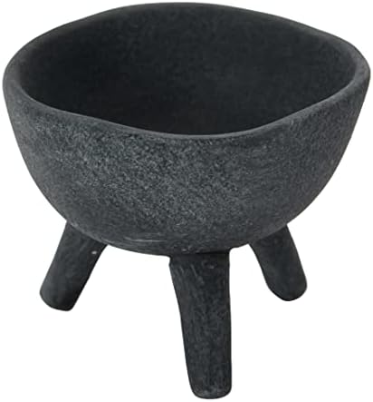 Creative Co-Op Boho Terracotta Footed Planter, Matte Black by Unknown