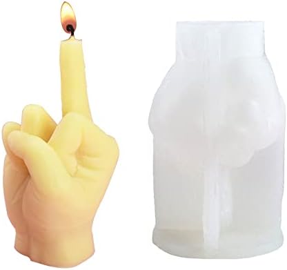 3D Hand Shaped Silicone Mold for Candle Making, Gesture Candle Mold,Middle Finger Shaped Resin Casting Mould for Making Candle Baking Soap Wax Cake Mousse Ice Cream by NICAVKIT