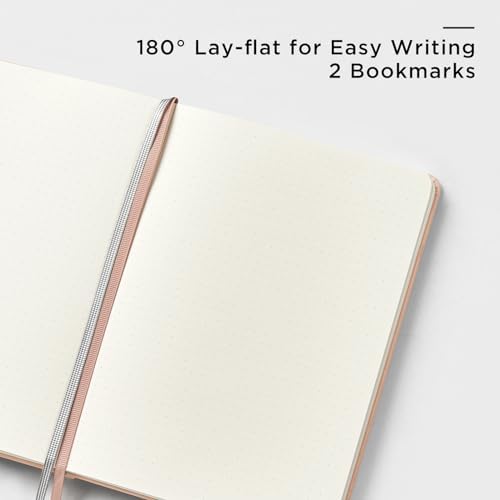 &And Per Se Dotted Journal Notebook, A5 Hardcover Leather Dotted Journal, 160 Pages 100gsm Thick Dot Grid Paper, 3 Sheets of Stickers Included - 5.7'' x 8'' (Apricot) - Image 3