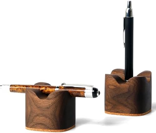 Handmade Walnut Wood Pen Holder – Desk Organizer for Office & Home | Minimalist Wooden Pencil/Tool Holder | Gift Desk Supplies by Unknown
