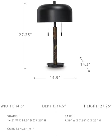 Signature Design by Ashley Alanbert Table Lamp, Industrial Dome Marble - Image 6