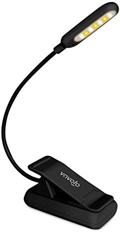 VAVOFO Rechargeable Reading Light, 7 LEDs with 9 Color Temperature 9 Brightness Levels Clip On Book Light for Reading in Bed with Power Indicator for Bookworms (Black) by VAVOFO