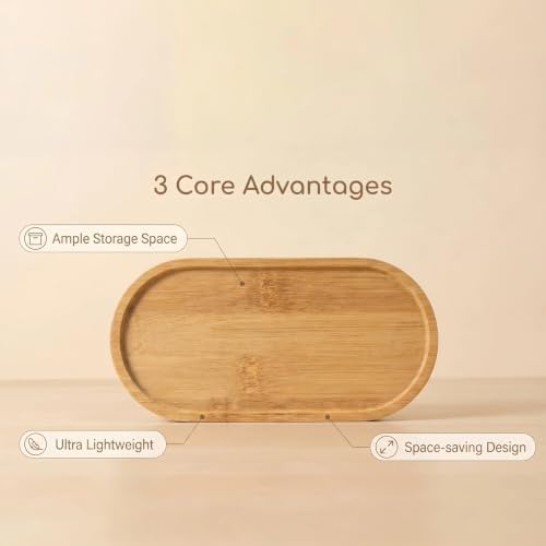2PCS Bamboo Bathroom Trays - Suitable for the Bathroom,Kitchen,Breakfast Tray and Decorative Tray (7.68 in * 3.74 in) - Image 4