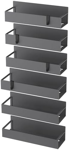 HuggieGems Metal Magnetic Spice Rack for Refrigerator Dark Gray, 6 Pack - Image 6