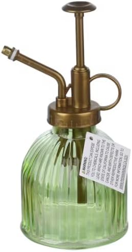 Green Transparent Glass Watering Spray Bottle,Plant Mister with Plastic Bronze Plastic Pump for Indoor Potted Plant, Outdoor Indoor Garden, Plants, Cleaning Solutions- Set of 2 by Greenbrier