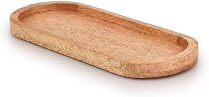 Samhita Mango Oval Wood Tray Set of 3 Perfect for Food Holder/BBQ, Serve Cheese, Sushi, Holiday Snacks, and More. (12" x 5" x 0.75") - Image 4