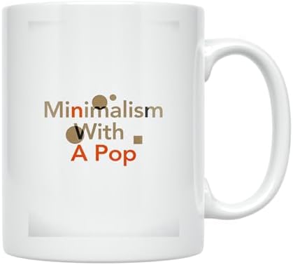 Minimalist Coffee Mug - Minimalism With A Pop - 11 oz White Ceramic - Modern Aesthetic Style - Image 2