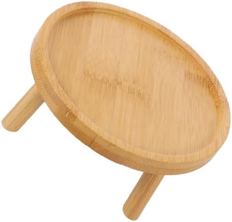 FAVOMOTO Wooden Bonsai Plant Stand, Rustic Single Tier Display Stool by FAVOMOTO