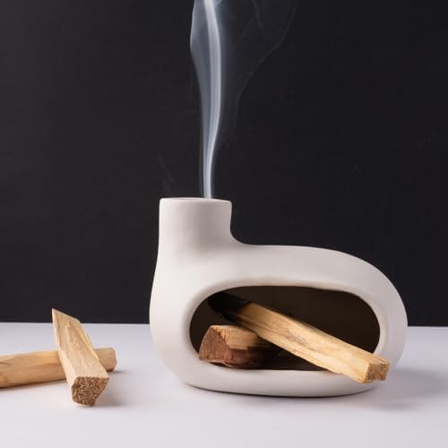 Modern Ceramic Palo Santo Holder, Incense Burner for Sage & Incense Cones by MOUGIGI
