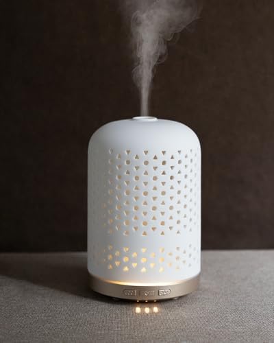 Onaboviva Essential Oil Diffuser, 2.4MHz Ultrasonic Cool Mist Aromatherapy Diffusers for Large Room, Ceramic Diffusers Decorative Aroma Diffuser, Quiet Air Diffusers for Home, Yoga, Spa, Room Decor by ONABOVIVA