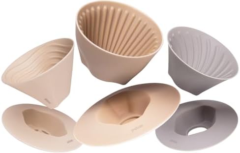 palatti Universal Pour Over Coffee Drippers (Set of 3), Porcelain Ceramic Pour Over Coffee Maker Set, Adapt to All Paper Filters, Interchangeable Design Brings 11 Brewing Profiles, 1-4 cups by palatti