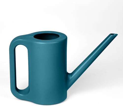 Hand Plastic Watering Can - for Indoor and Outdoor Home Garden Plants - with Long Spout - Emerald Green - 1/4Gallon by VKPLITE