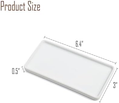 6.4" Porcelain Small Bathroom Narrow Mini Tray - White - Image 6