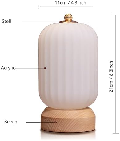 LONRISWAY LED Wood Table Lamp, 3-Color Modern Desk lamp Bedroom Bedside Night Light, Dimmable Led Lighting, Creative Home Decor, Unique House warmging Gift - Image 5