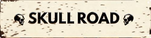 Vintage Tin Skull Road Sign Retro Metal Sign Suitable For Home Street Shop Garage Bar Farm Garden - Multi-Purpose For Indoor/Outdoor Use Plaque 4x16 Inch by longzizhuer