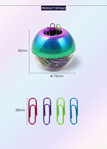Rainbow Paper Clip Holder Dispenser & 100 Paper Clips - Image 3