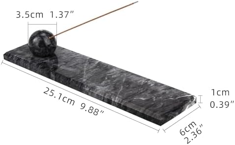 Natural Marble Incense Holder Tray (Grey Black) - Image 2