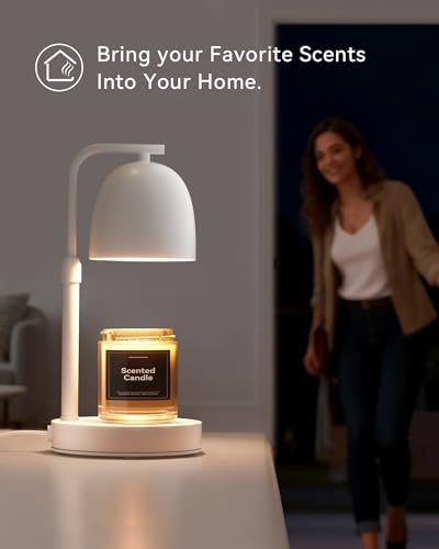 Candle Warmer Lamp with Timer & Dimmable, Adjustable Height White Candle Warmer for Jar Candles, Birthday Gifts for Women & Men, Office Decor, House Warming Gift, Wax Melt Warmer with 2 Bulbs - Image 2