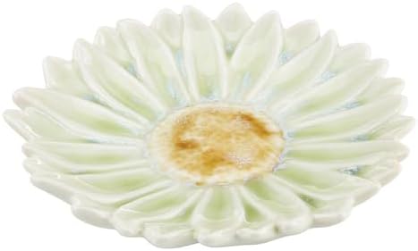 47th & Main Decorative Trinket Tray Flower Shaped Glazed Stoneware Dish for Home Décor, 6" Diameter x 1" Deep, Gerbera Daisy by 47thMain