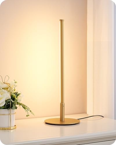 EDISHINE LED Table Lamp, Modern Dimmable Desk Lamps Metal Finish, Gold by EDISHINE
