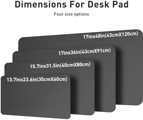 Aothia Leather Desk Pad Protector, Mouse Pad, Office Desk Mat, Non-Slip PU Leather Desk Blotter, Laptop Desk Pad, Waterproof Desk Writing Pad for Office and Home (48"x17", Gray) - Image 6