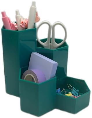 Pencil Organizer Pen Holder for Desk Pens Cup Small Desk Organizer Cute Pen Holder for Office,School and Home (Teal, L-Shape) by Saikvi