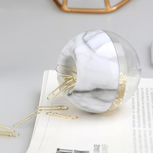 Marble Paper Clip Holder Dispenser & 100 Paper Clips - Image 4
