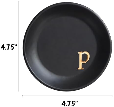 COLLECTIVE HOME - Ceramic Jewelry Tray, Decorative Trinket Dish for Rings Earrings Necklaces Bracelet Watch Keys, Birthday Mother's Day Christmas Gift for Women, 4.75", Black Surface (p) - Image 2